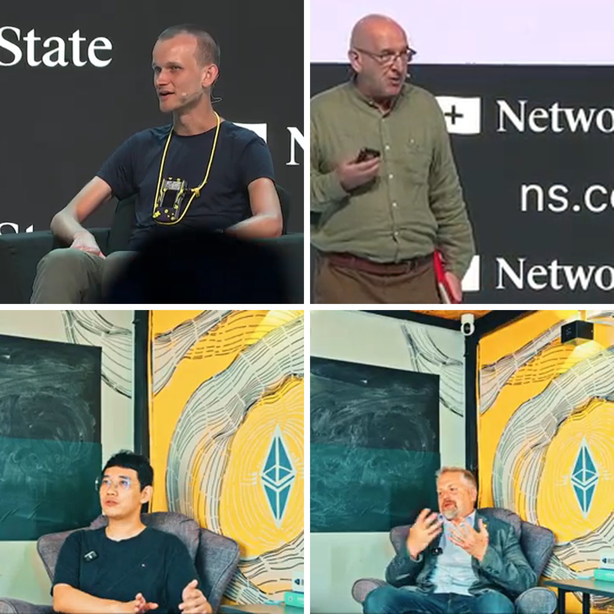 Vitalik Buterin, Michel Bauwens, Xiao Wu and Vit Jedlička